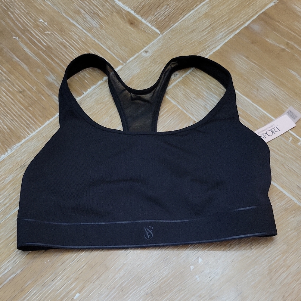 Victoria's Secret Mesh Racerback Sports Bra Medium Compression Medium NWT